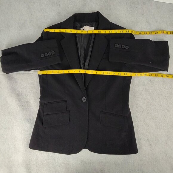 New York & Company Women’s Black One-Button Faux Pockets Blazer Jacket Size 4 - Picture 8 of 13